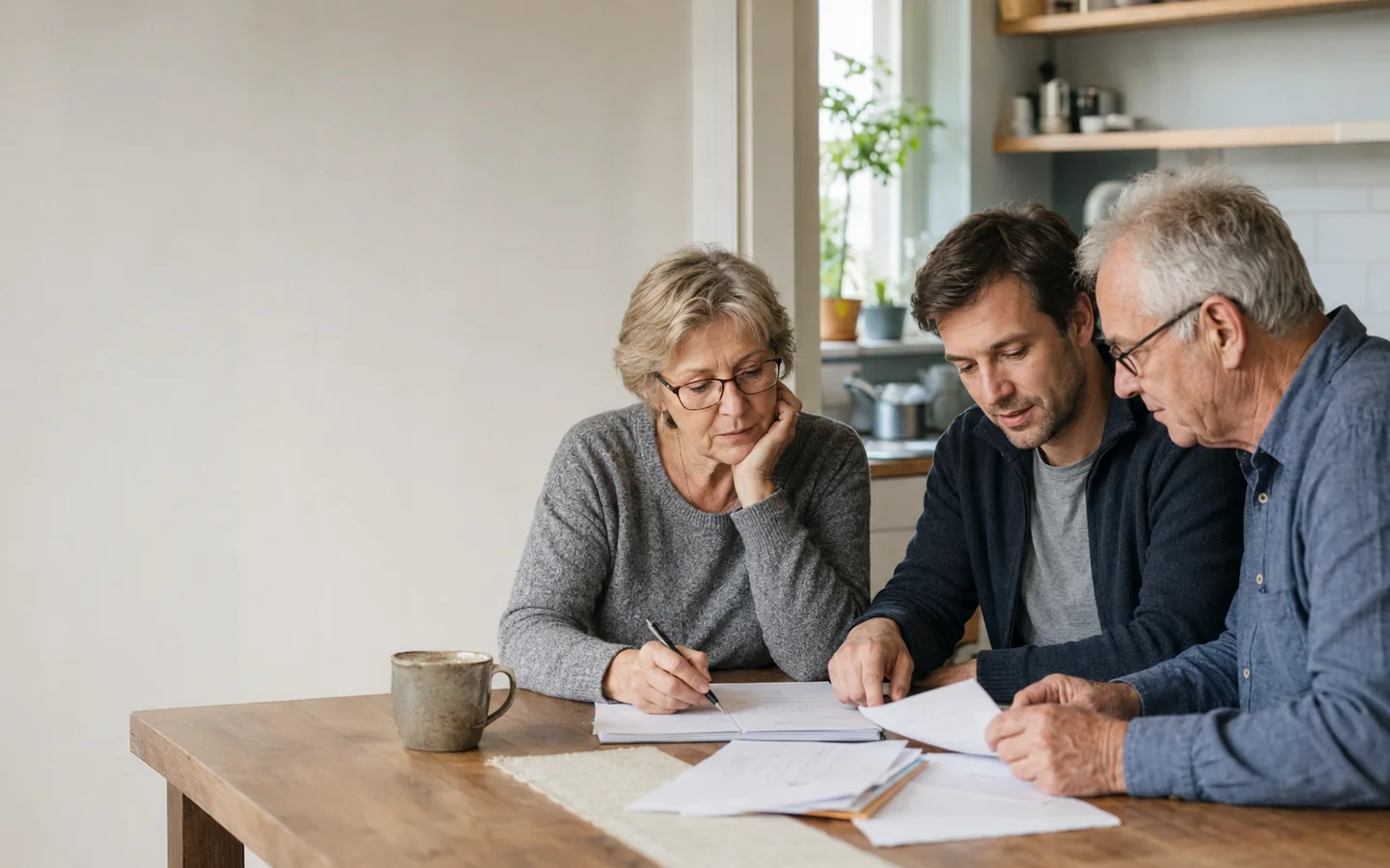 Des seniors consultent calmement des informations générales